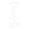 Logo with anchor symbol and text 'CATCH' on a black background