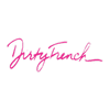 Pink 'Dirty French' text on a black background