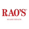 RAO'S logo with red text on a black background
